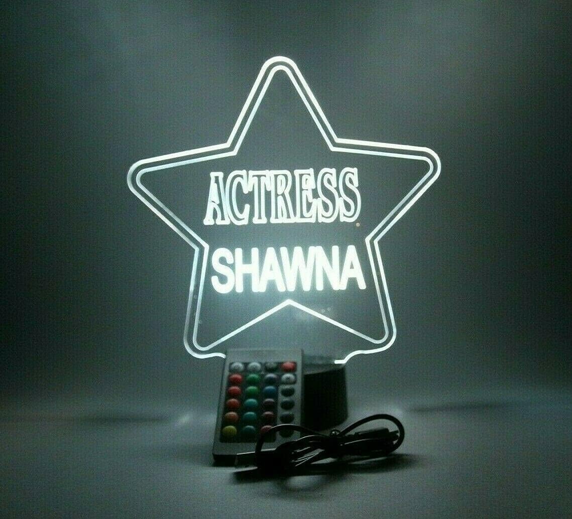 Actress Star Theatre Stage Film Star Night Light Up Lamp LED Stand Engraved Table Lamp Custom Room Decor Featuring 16 Color Changing Options | Christmas Holiday Birthday Gift | Personalized Free