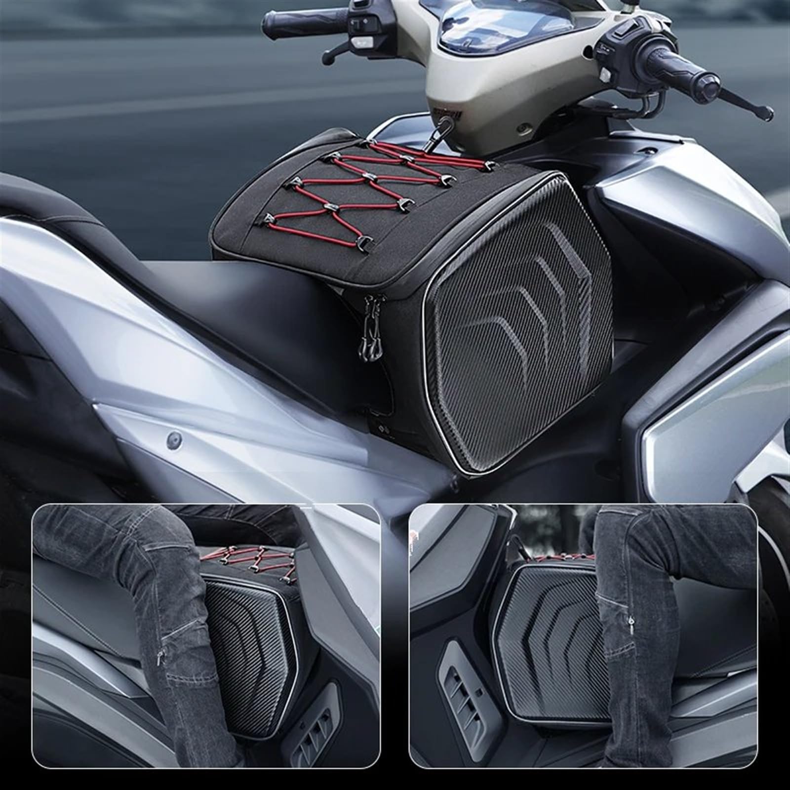 Bolsa De Equipaje para Moto Bolsa Impermeable para Casco de Motocicleta, Bolsa de Asiento Trasero multifunción para Motocicleta, Mochila para Ciclista de Alta Capacidad Bolsas De Sillín Moto