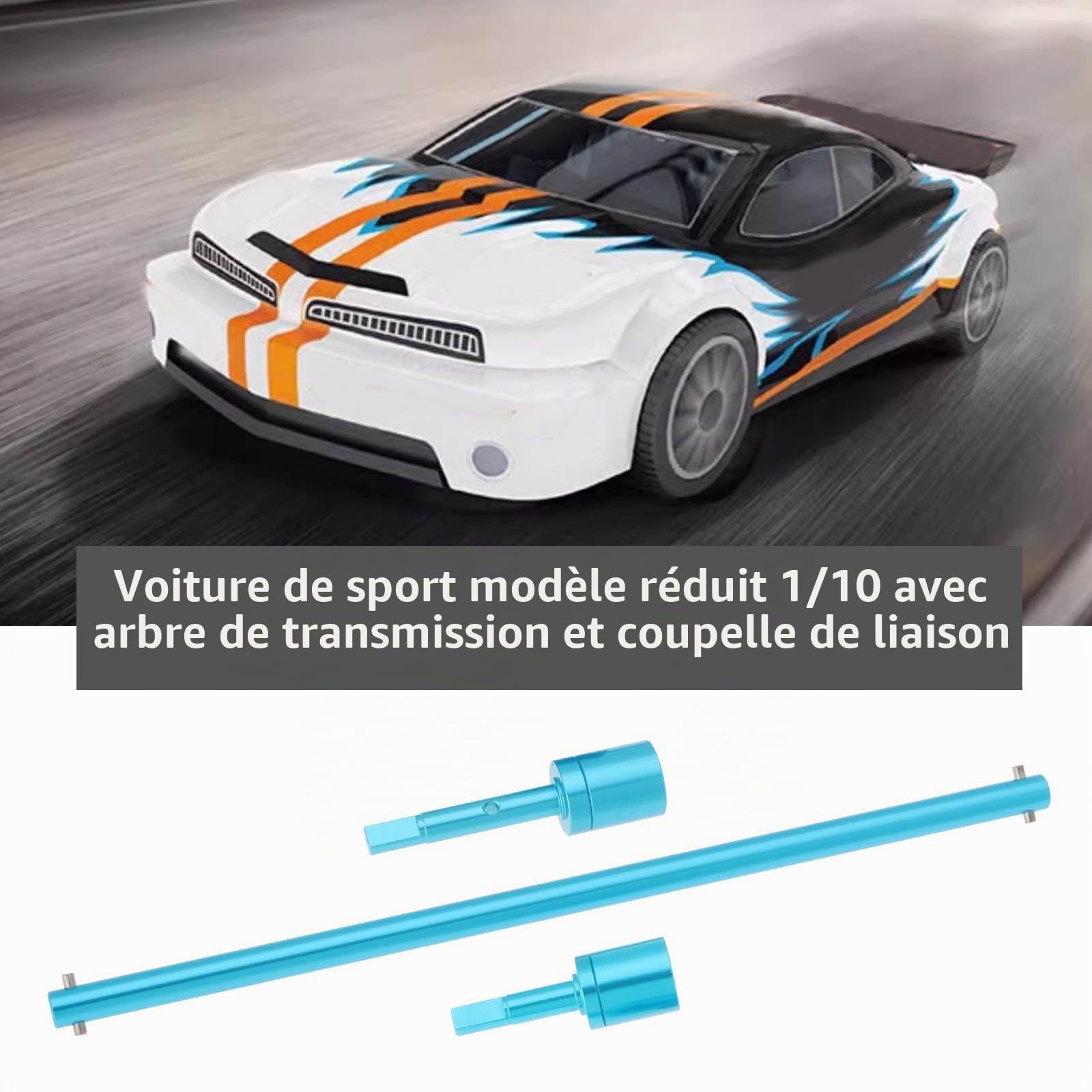 1 Set d'arbre d'entraînement et Joints Voiture Sport Plat Modèle 1/10 Aluminium Remplacement Compatible avec Tami-Ya 1/10 TT-01 TT-02 Modification Mise Niveau Voiture Télécommandée