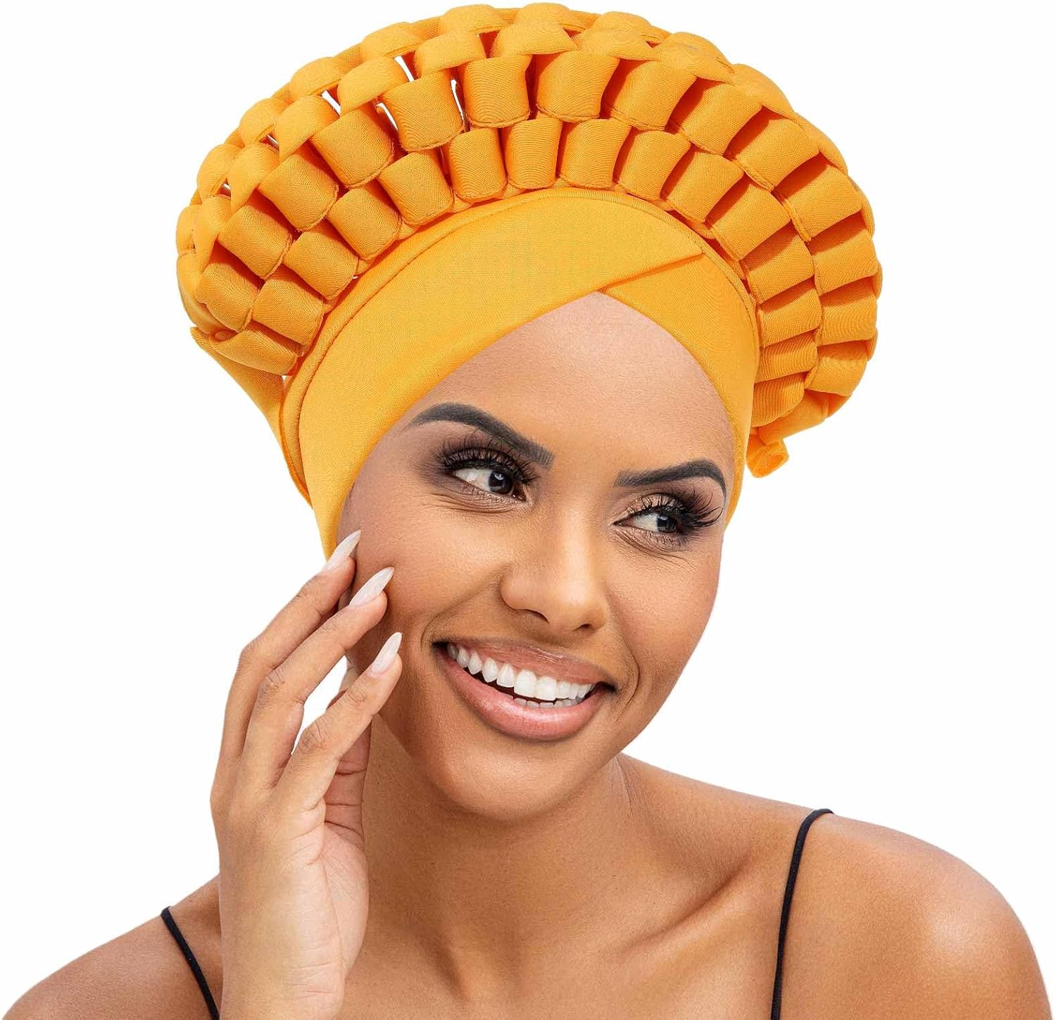 Wosois Headwrap African Turban Rhinestone Rope Knot Sequins Bow Designs Head Turban for Women Fashions