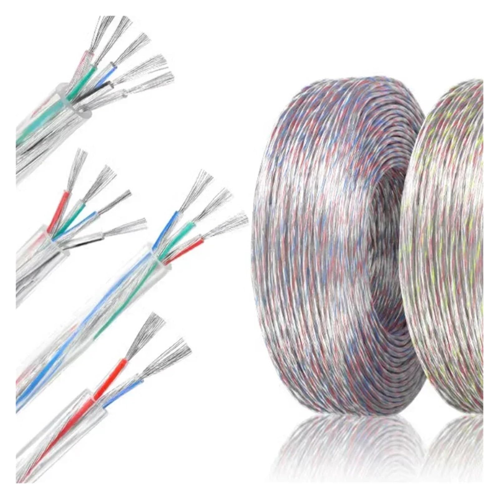 Fili e cavi UL (PVC) Cavo di alimentazione trasparente a 5 conduttori Filo morbido for uso domestico con nucleo in rame stagnato con guaina protettiva multiconduttore for applicazioni di illuminazione
