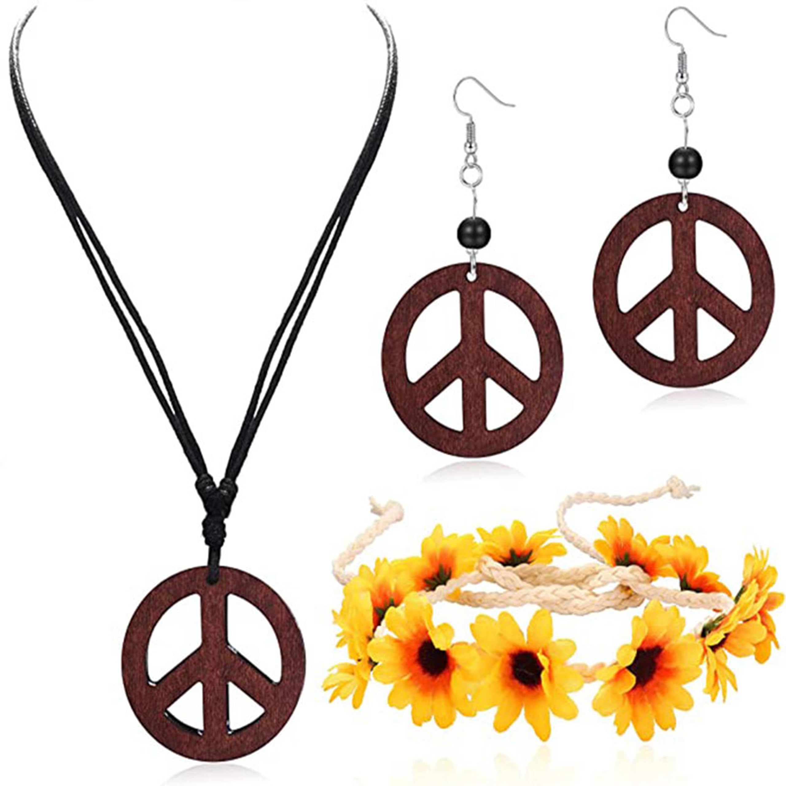 PEACE SIGN Necklace In Silver HIPPIE Bohemian Pendant Perfect - Foto 6