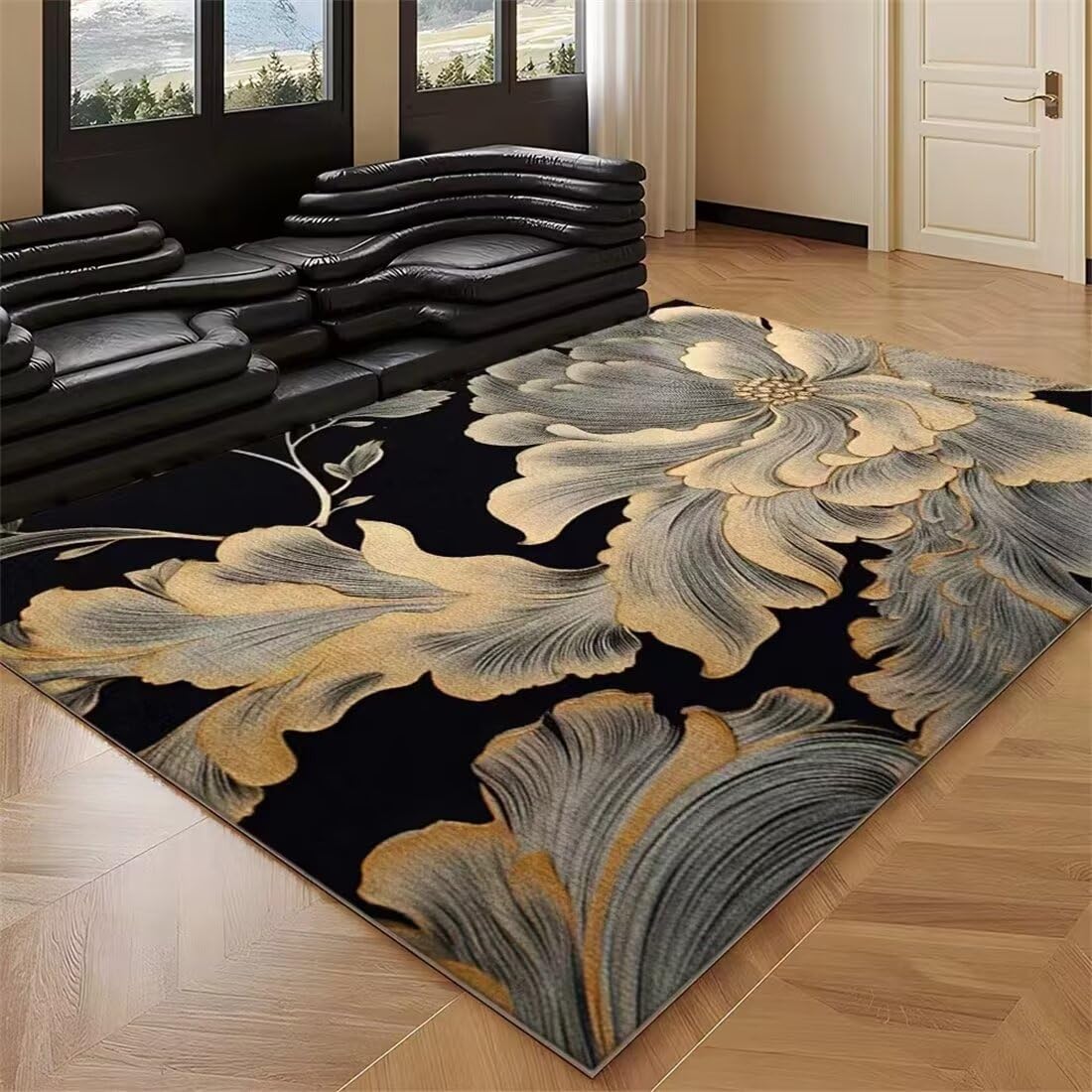 Protection de sol lavable et tapis enfants gris 200x300cm pour animaux et jeux