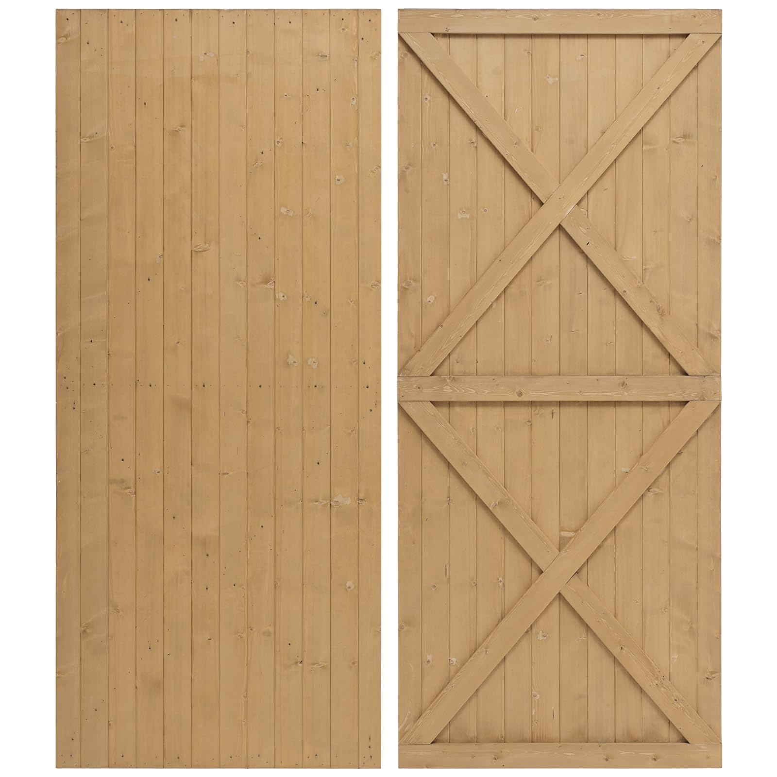 DKIEI Wooden Garden Gate, 183x85 cm Wooden Gate for Garden, 2.5cm Thickness Fully Framed Wood Door with Latch and 3 Hinges for Pathway Garden Entrance, Farm House, Pasture