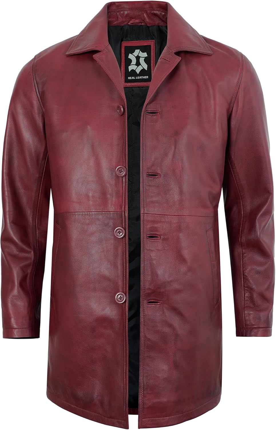 Leather Jacket Men - Real Lambskin Carcoat Style Vintage Men's Leather Coats