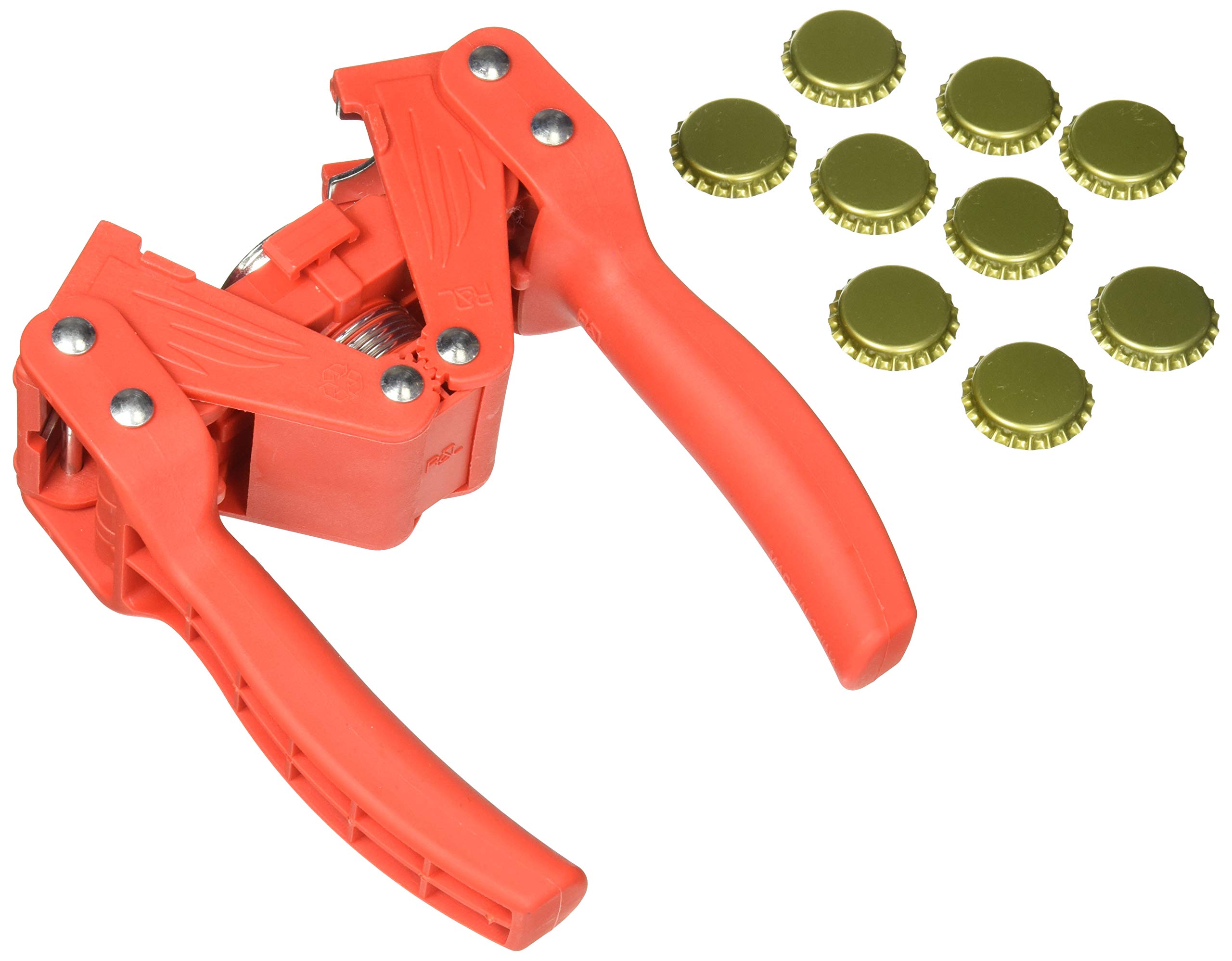 Buy Red Bottle Capper with Gold Crown Oxygen Barrier Bottle Caps (144