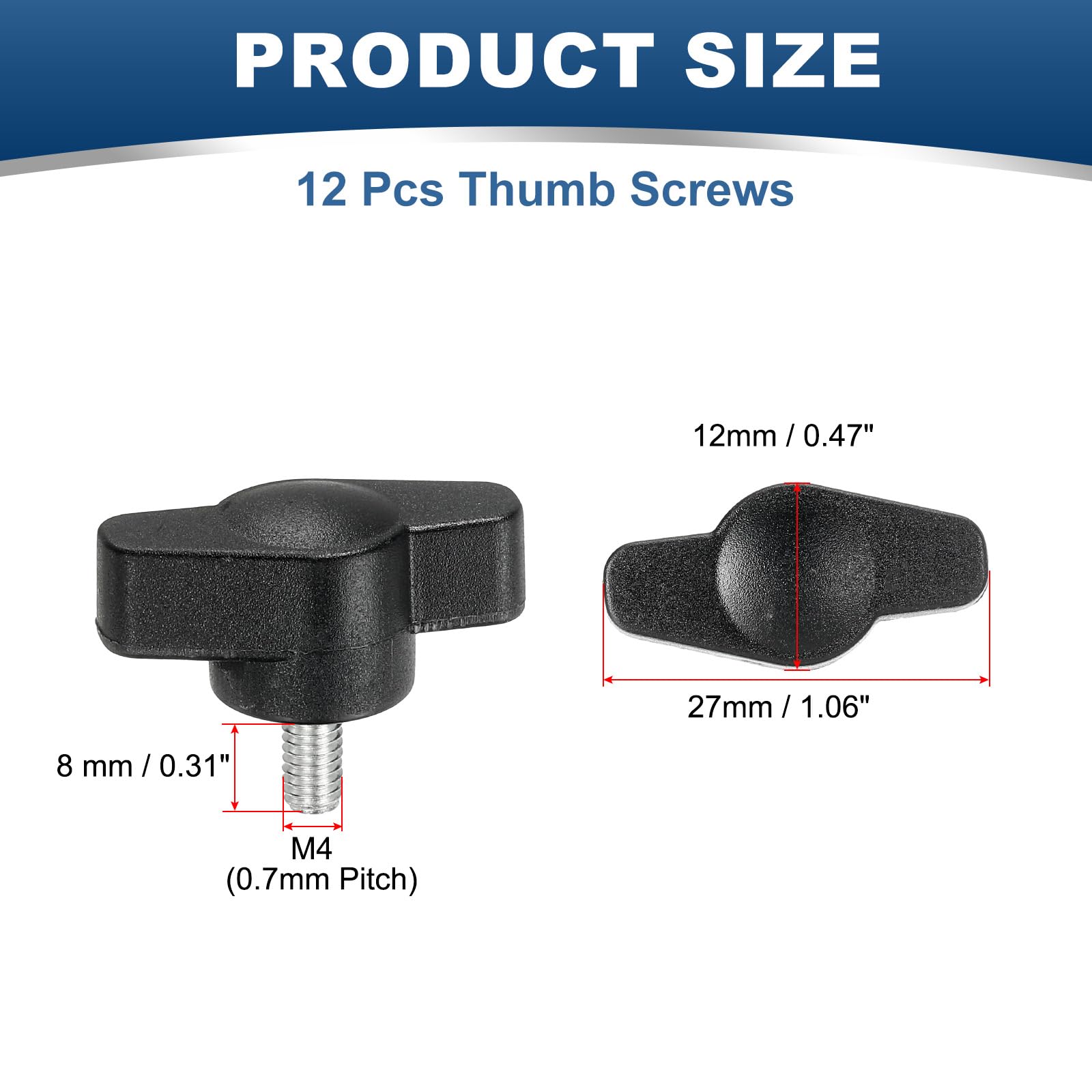 PATIKIL M4 x 8mm Tee Thumb Screws - Image 2