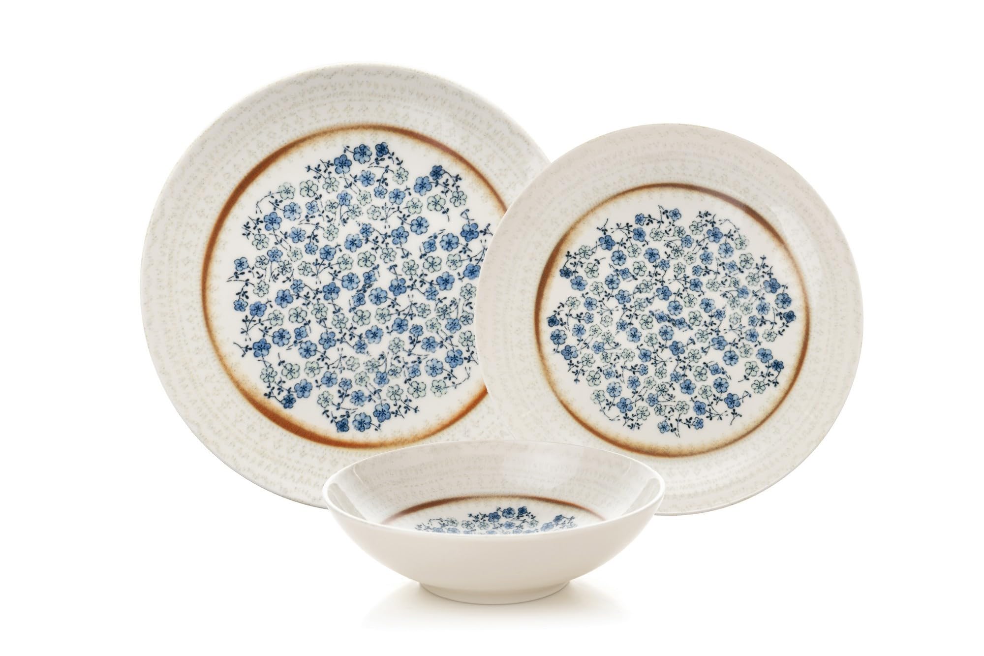 Elegancki 24-częściowy zestaw obiadowy, 100% porcelana, w zestawie talerze serwisowe, miski, talerze deserowe, do mycia w zmywarce i do kuchenki mikrofalowej, idealny na każdą okazję