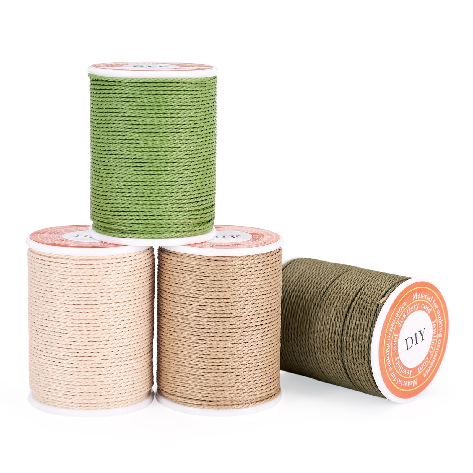 Spritewelry 4 Rolls 1mm Waxed Polyester Cord Twisted Wax String Cord Braided Thread for Jewelry Making Bracelets Necklaces Macrame DIY Crafts