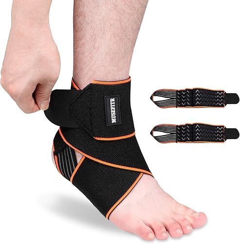 Miniatura 7 de 1 paquete de tobillera ajustable para mujeres y hombres, soporte de tobillo para tobillo esguince, fascitis plantar, envoltura de tobillo de