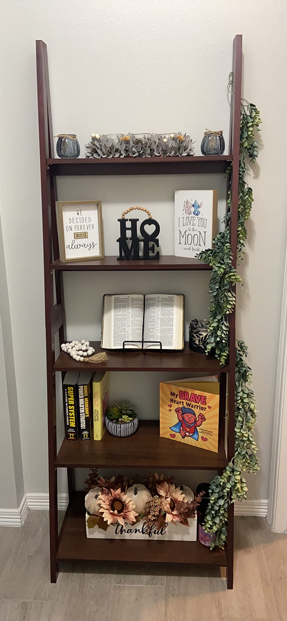 12/mo Finance Amazon Basics Modern 5Tier Ladder Bookshelf Organizer