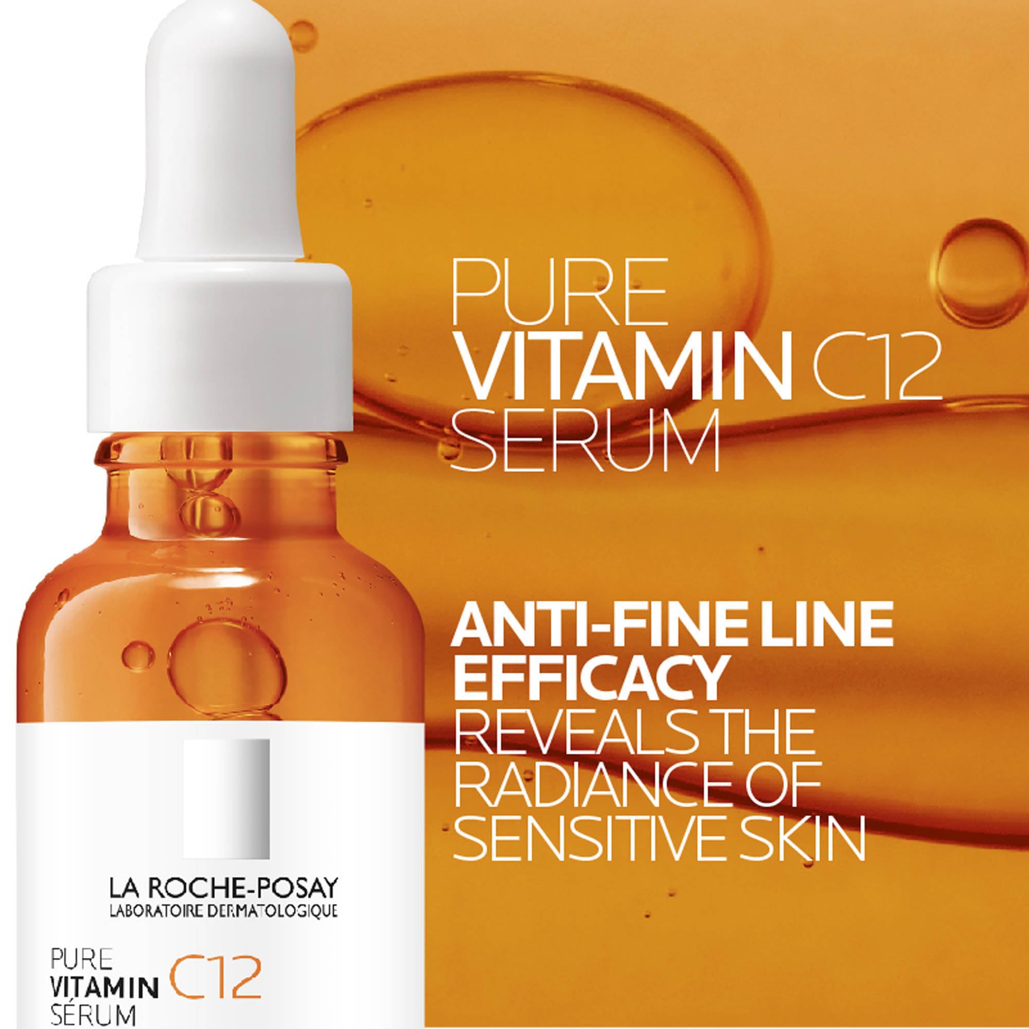 La Roche Posay Pure witamina C12 serum przeciw starzeniu się, 12% witaminy C, regenerująca przeciwzmarszczkowa pielęgnacja twarzy, ujędrniająca, rozjaśniająca i antyoksydacyjna, przeciw plamom