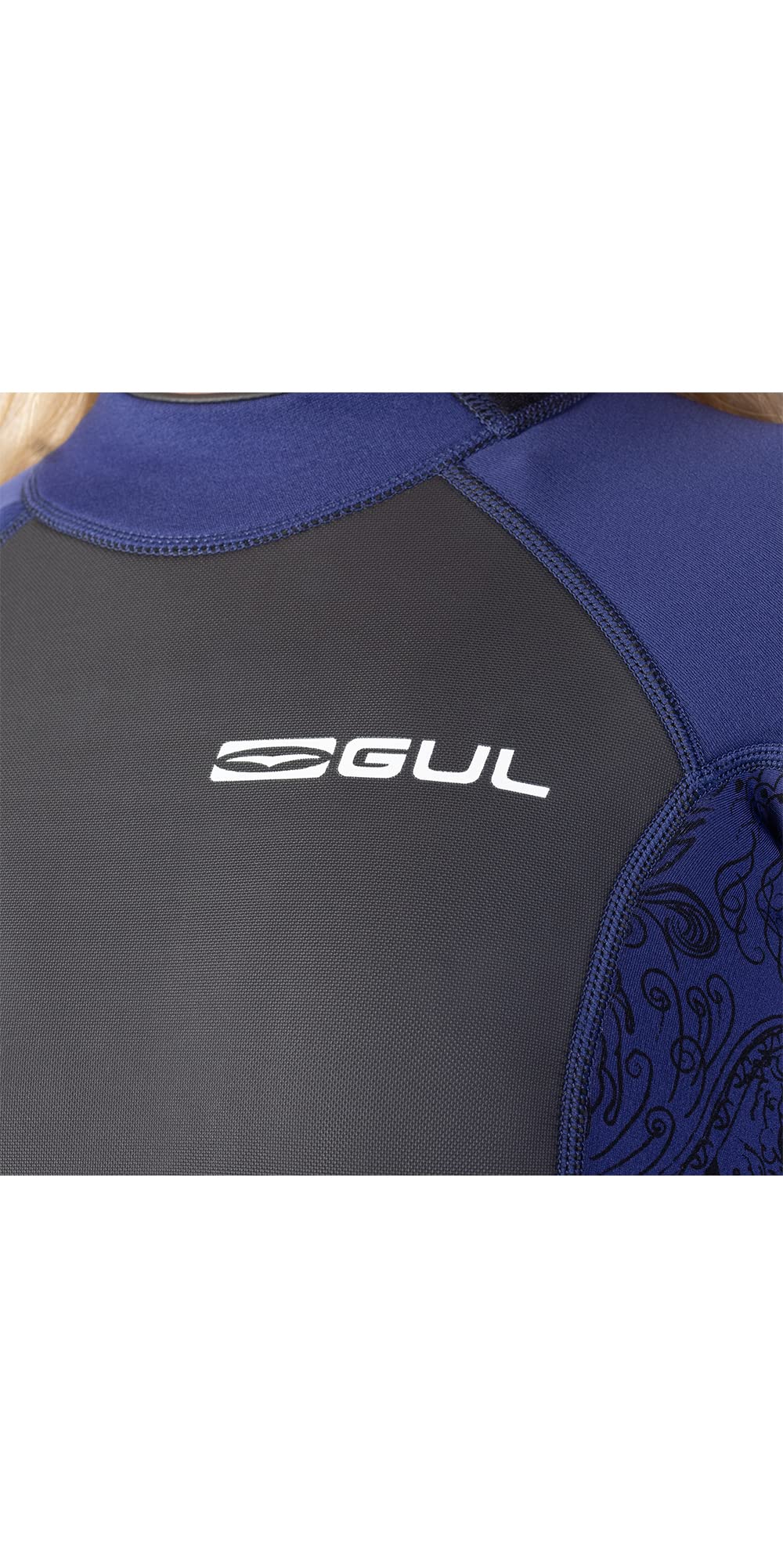 Gul Women's Answer 3/2mm Back Zip Short Wetsuit - Navy Paisley - Light Stretch
