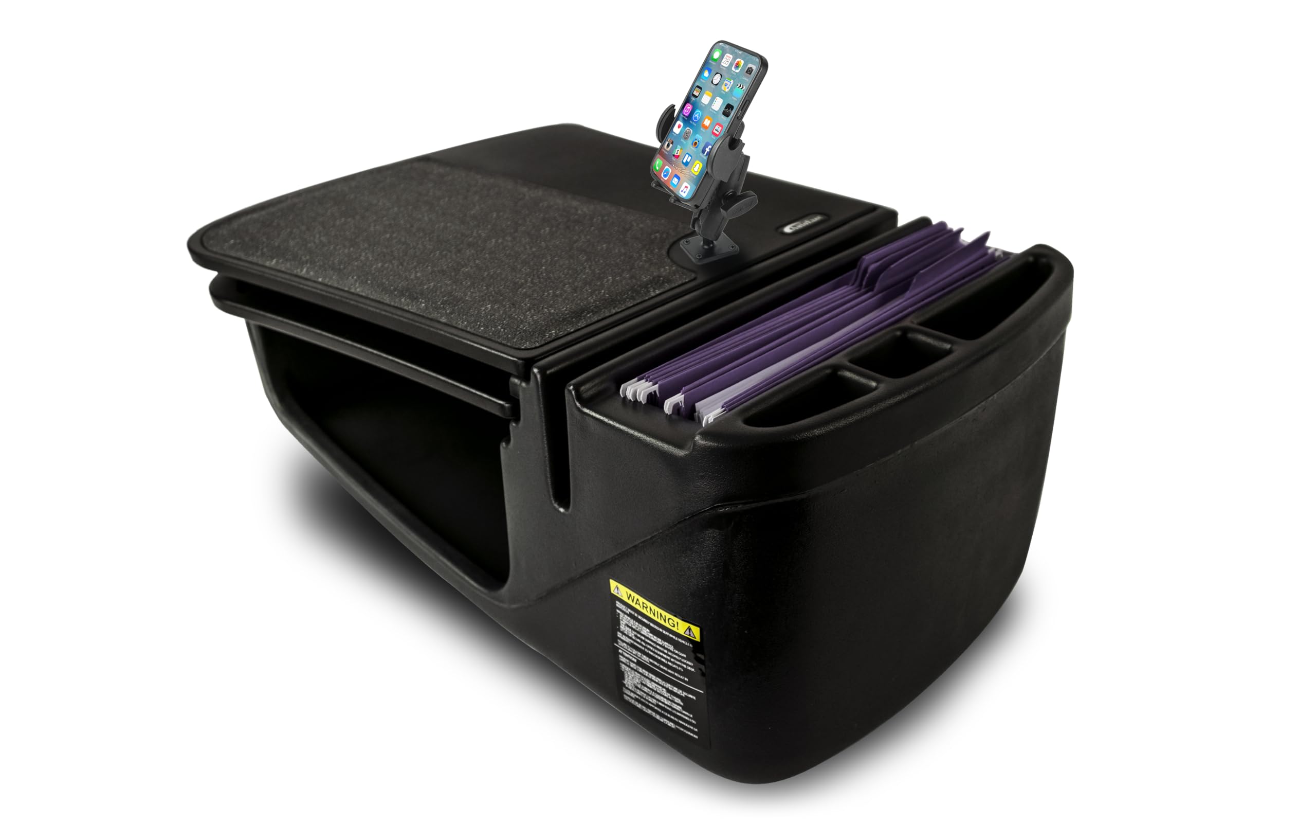 AutoExec GripMaster Car Desk for Your Vehicle Workstation and Mobile Office, Black with Phone Mount