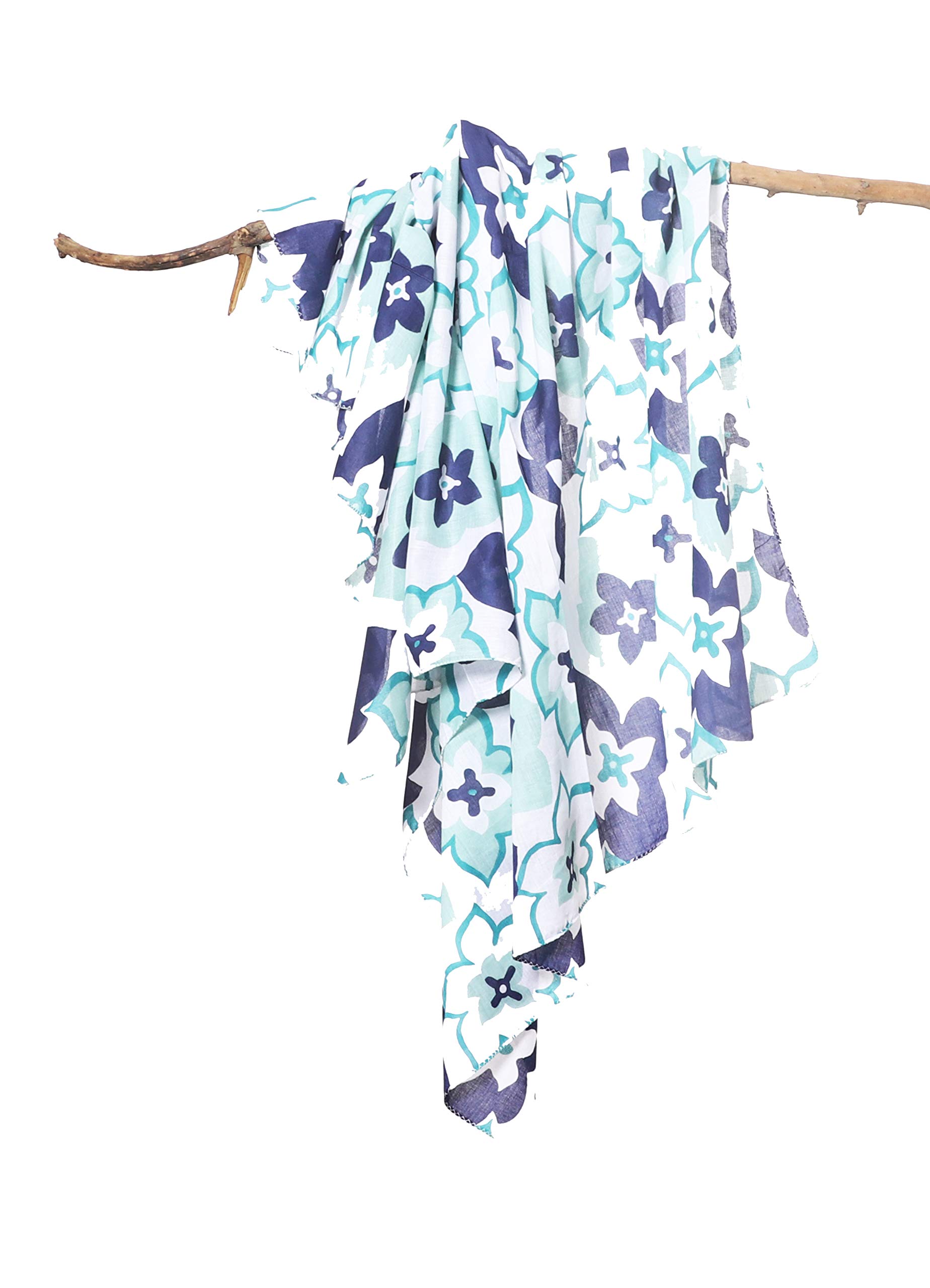 CONTRAST LIVINGHolien Scarves for Women Stylish,Cotton Printed Scarves for all session for ladies, Girls Cotton printed Scarf, 100x100 Cm Square Size,100% Cotton trendy Scarf for Girls