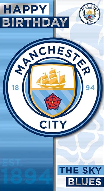 MAN CITY MC004 Die-Cut Card Crest Birthday Card