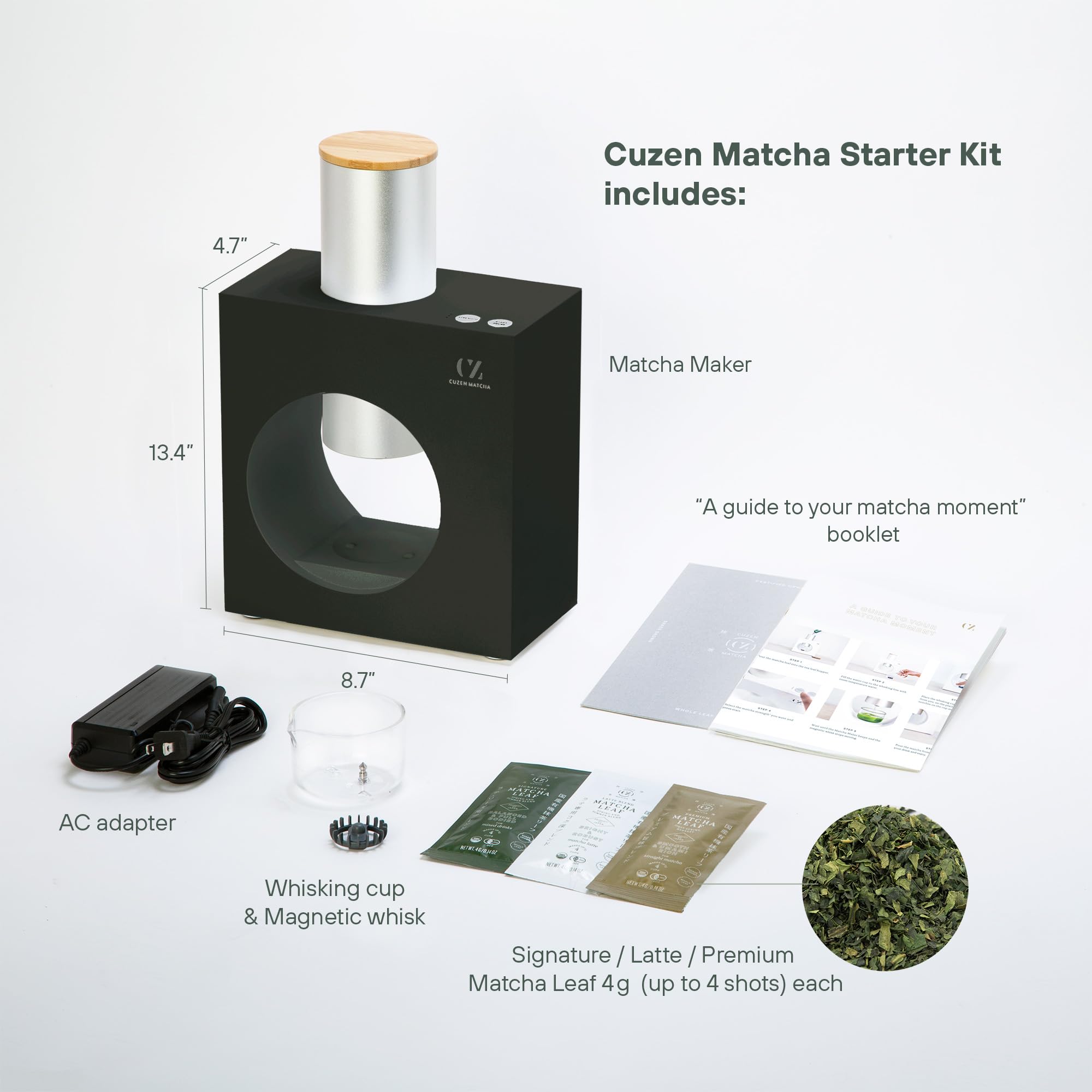 Matcha Maker Starter Kit Sumi Black - an innovative at-home Matcha Machine that produces freshly ground matcha from — view 9