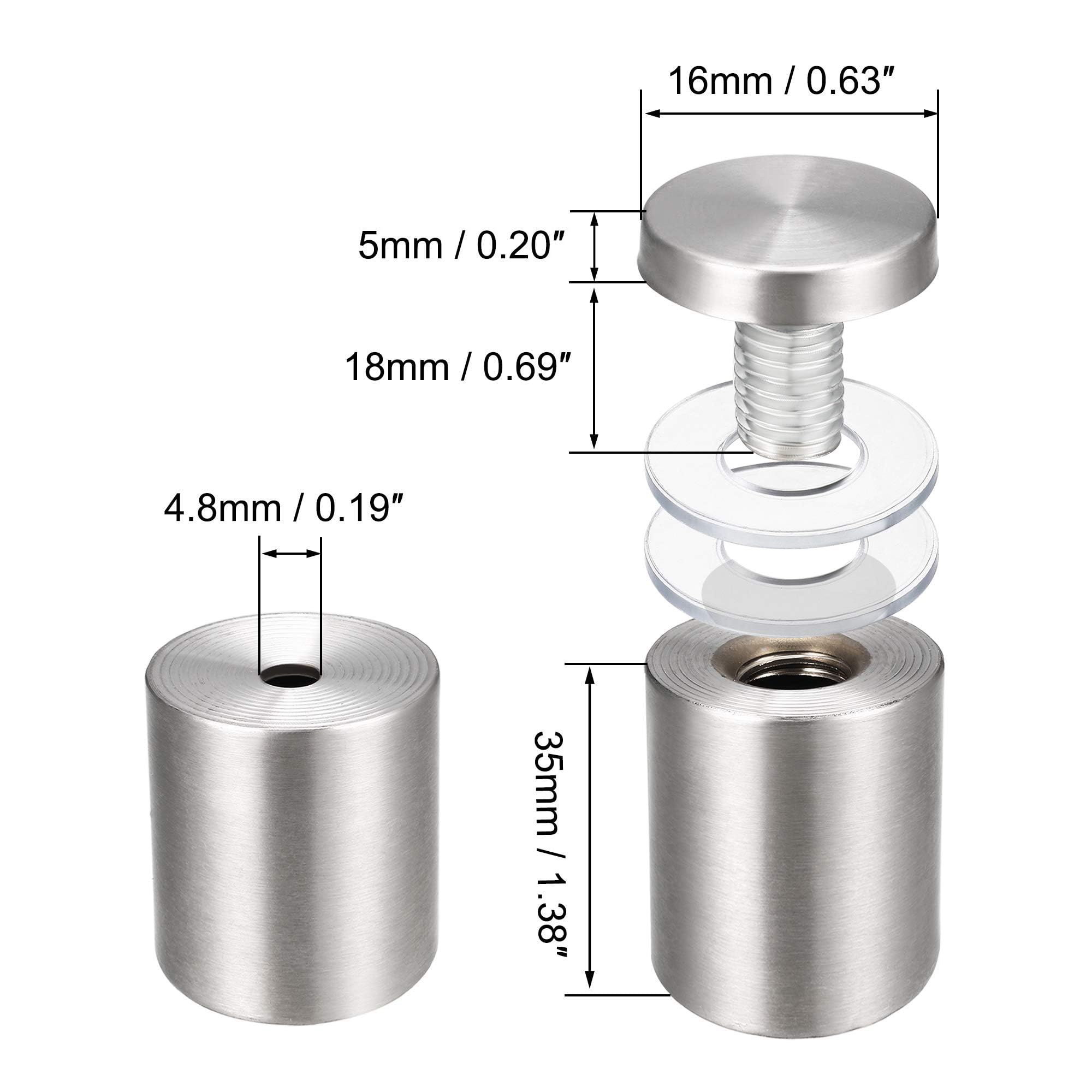 TA-VIGOR 5/8 Dia x 1-5/8"(16x40mm) Acrylic Standoff Screws - Image 2