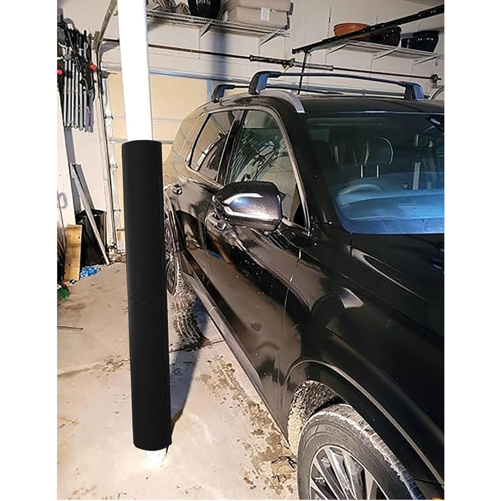 Robuste, wetterbeständige schwarze Stangenpolsterung, 15,2 cm Durchmesser, Basketball-Pfostenschutz für Garage, Hof, Veranda, Fitnessstudio – Polsterung für Sicherheit und Stoßdämpfung