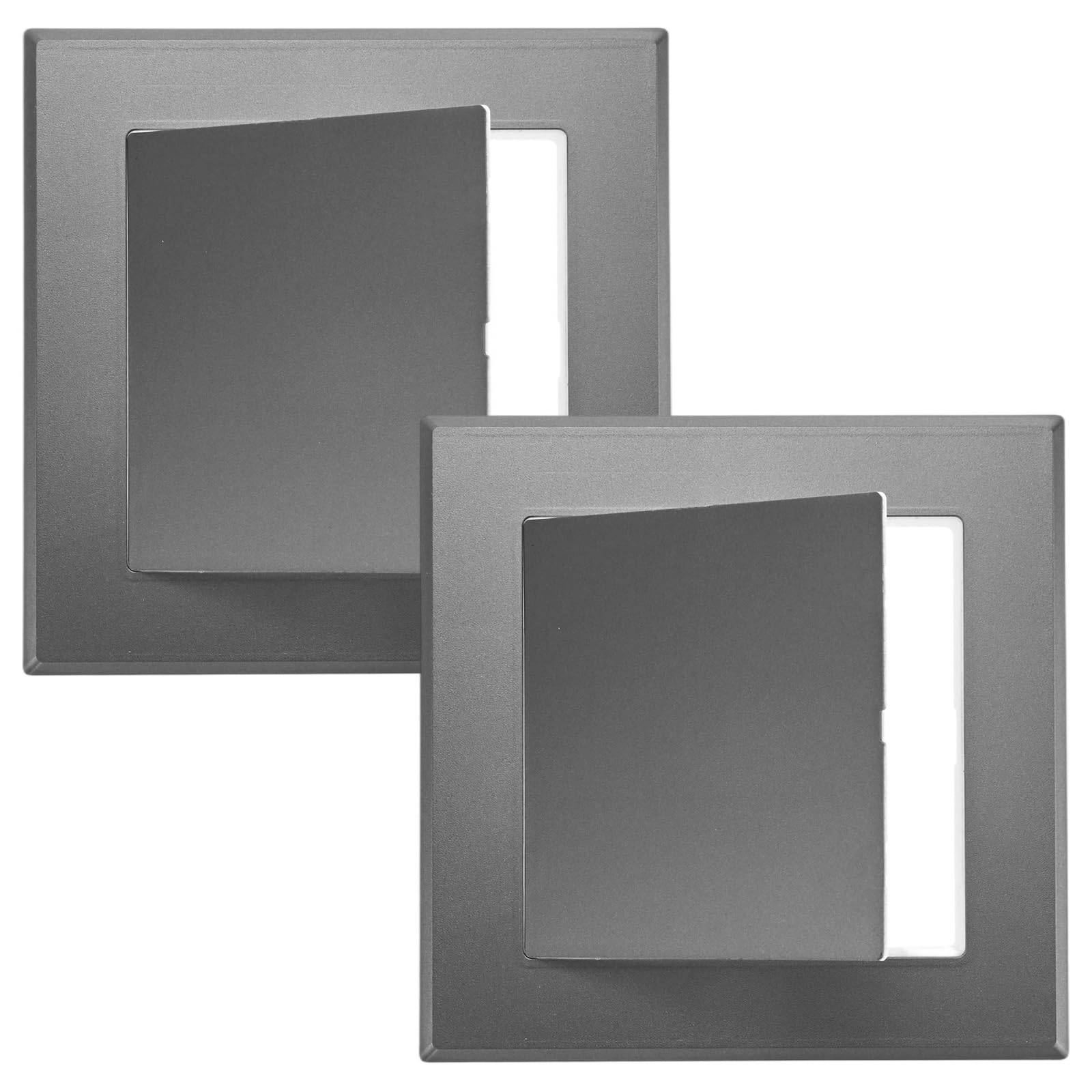 M METERXITY 2-Pack Access Panel for Drywall, 5x5 Inch Plastic Self Adhesive Wall Hole Cover Access Doors for Wiring Cable/Ceiling, Removable Plumbing Wall Panel [Grey, Square]