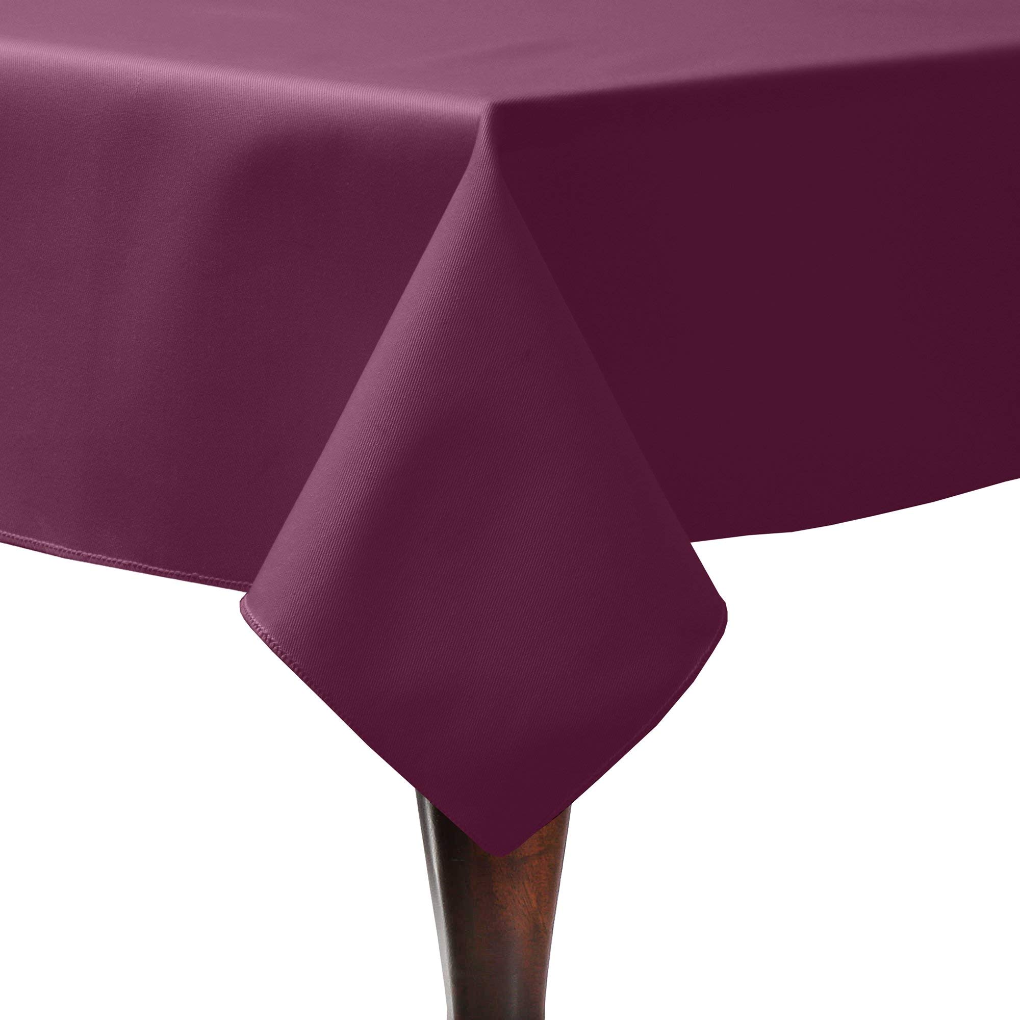 Ultimate Textile Poly-cotton Twill 54 x 96-Inch Rectangular Tablecloth Burgundy Dark Red