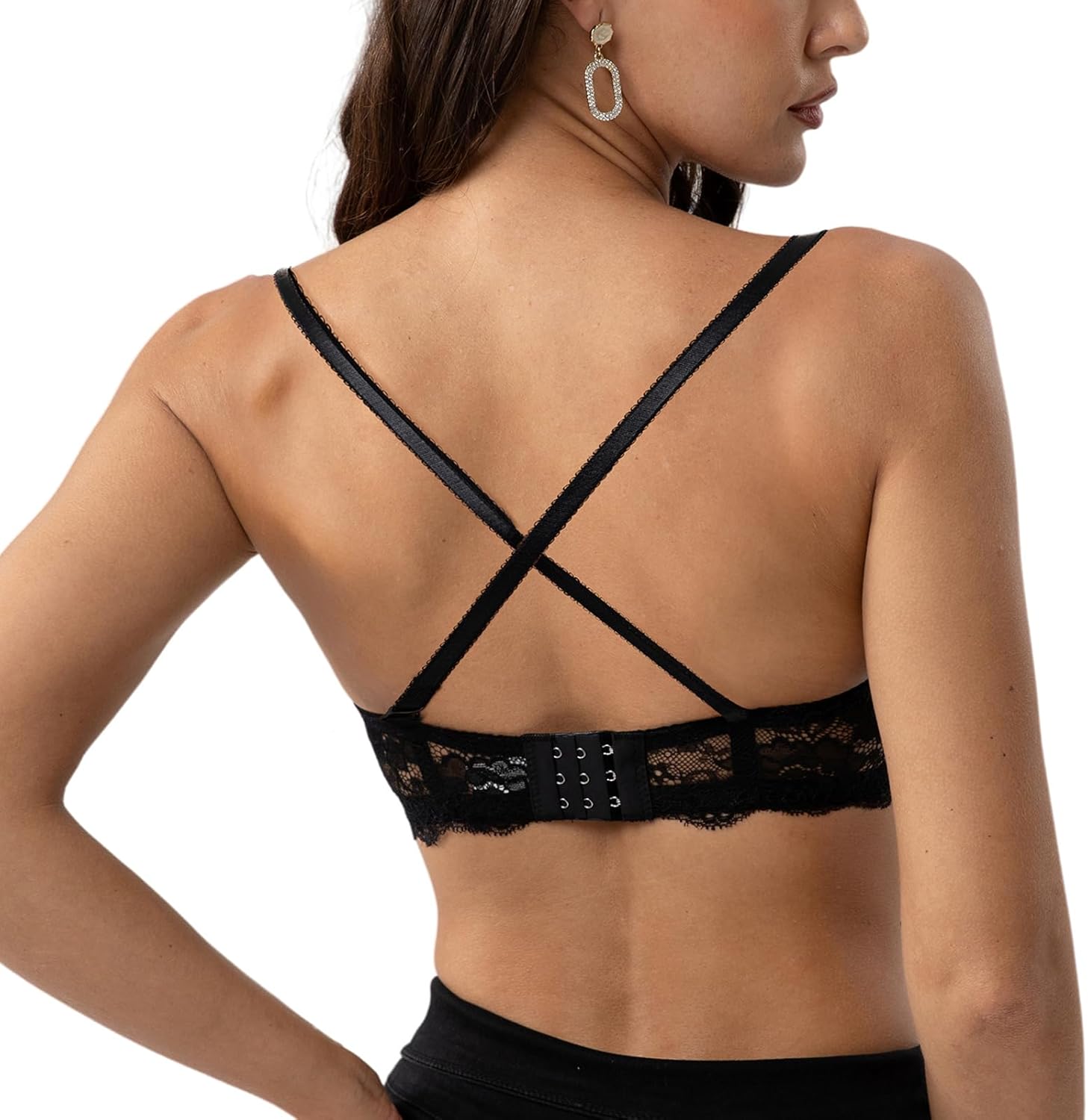 YooMee Push Up Bra for Women,Lace Bras with Underwire Cups,Comfort Padded T-Shirt Bra Add One Cup Purple - Image 5