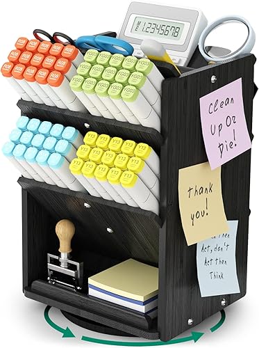 Miniatura 8 de Organizador de escritorio de bambú accesorios de almacenamiento  13 compartimentos ultra grandes, capacidad para más de 1000 lápices, fácil de