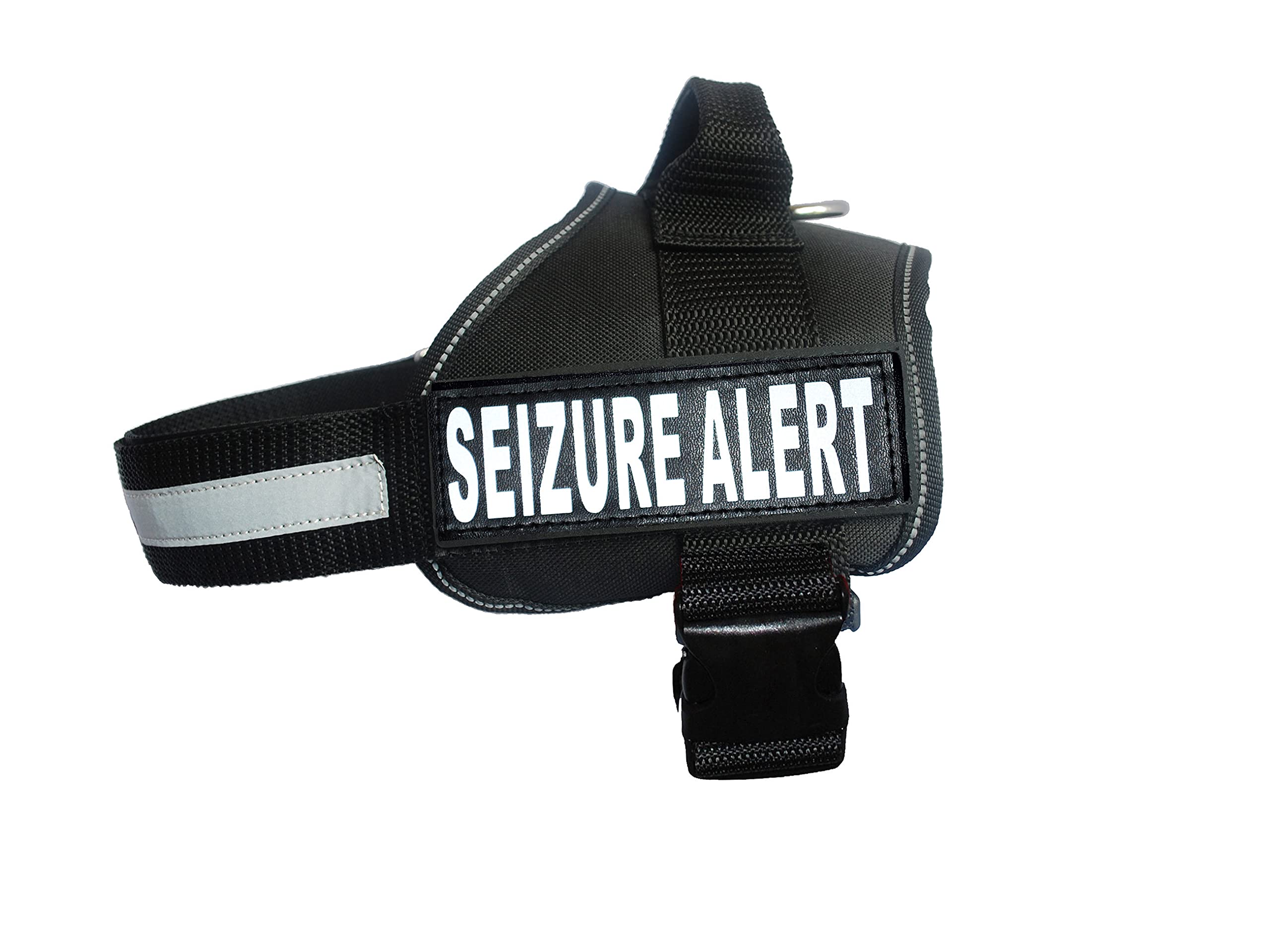 Doggie StylzSeizure Alert Dog Vest Nylon no-Pull Dog Harness Comes with 2 Reflective Seizure Alert Interchangeable Patches. Fully Adjustable Reflective Straps with top Handle. XXS-XXL in 3 Colors.
