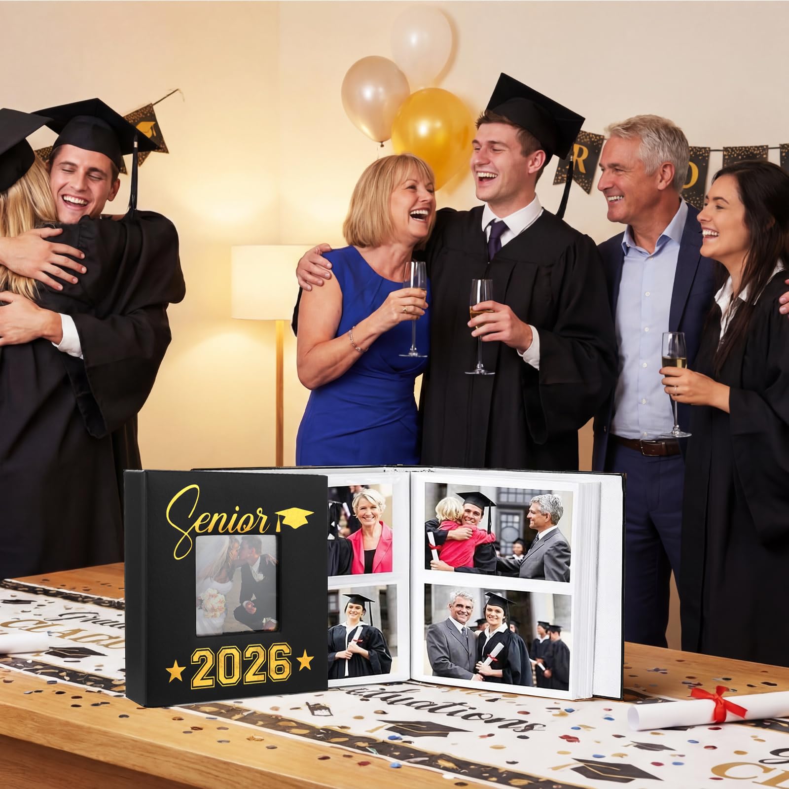 ReliThick Album fotografico, contiene 200 album fotografici in pelle 2026 da 10 x 15 cm, con finestra frontale, album di ricordi, per vacanze, regalo di Natale, università, scuola superiore, regalo