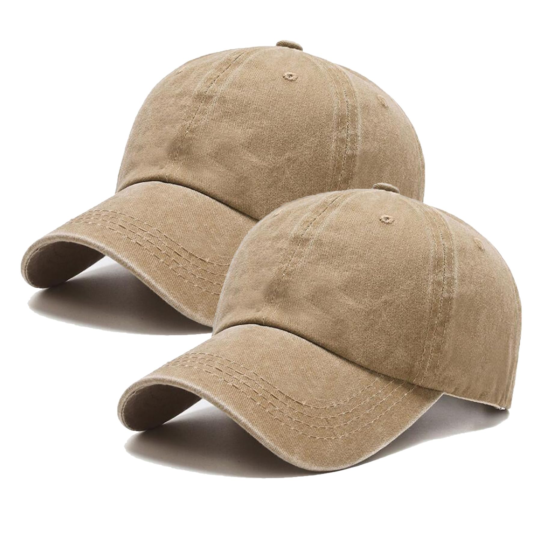 PFFY 2 Packs Vintage Washed Distressed Baseball Cap Dad Hat for Men Women | Adjustable Snapback, Breathable Golf Dad Caps, Cotton Hats, Classic Low Profile, Wear Comfortable, Ideal for Travel Running