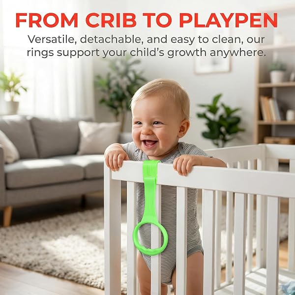 6 Pcs Infant Playpen Pull Rings 6pcs: Standing Assister for Toddlers - Active Gym Accessories Daycare (7. 86x3. 54 Inch) - 4