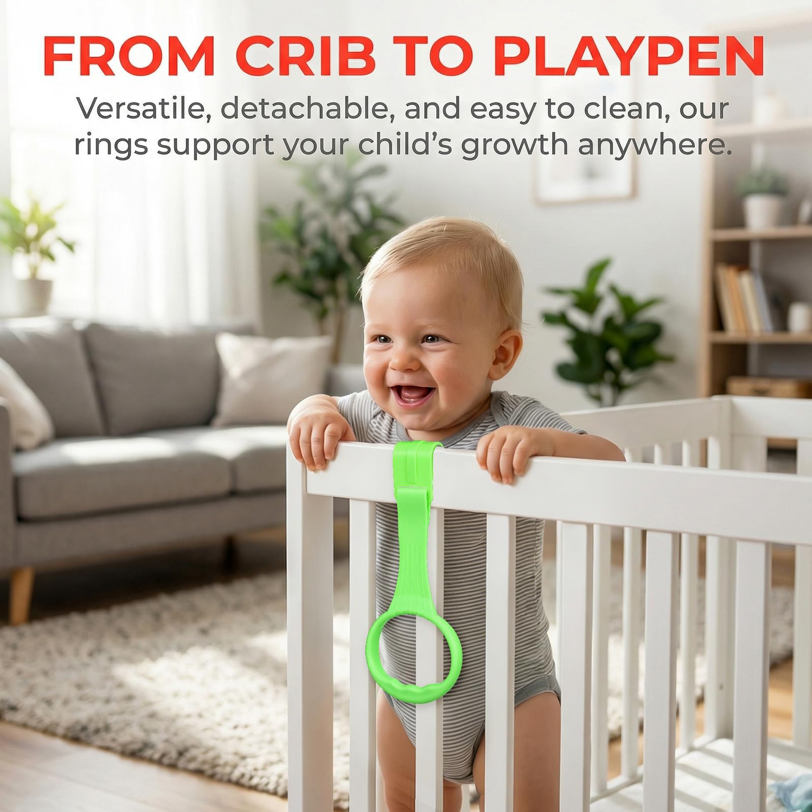 6 Pcs Infant Playpen Pull Rings 6pcs: Standing Assister for Toddlers - Active Gym Accessories Daycare (7. 86x3. 54 Inch) — view 4
