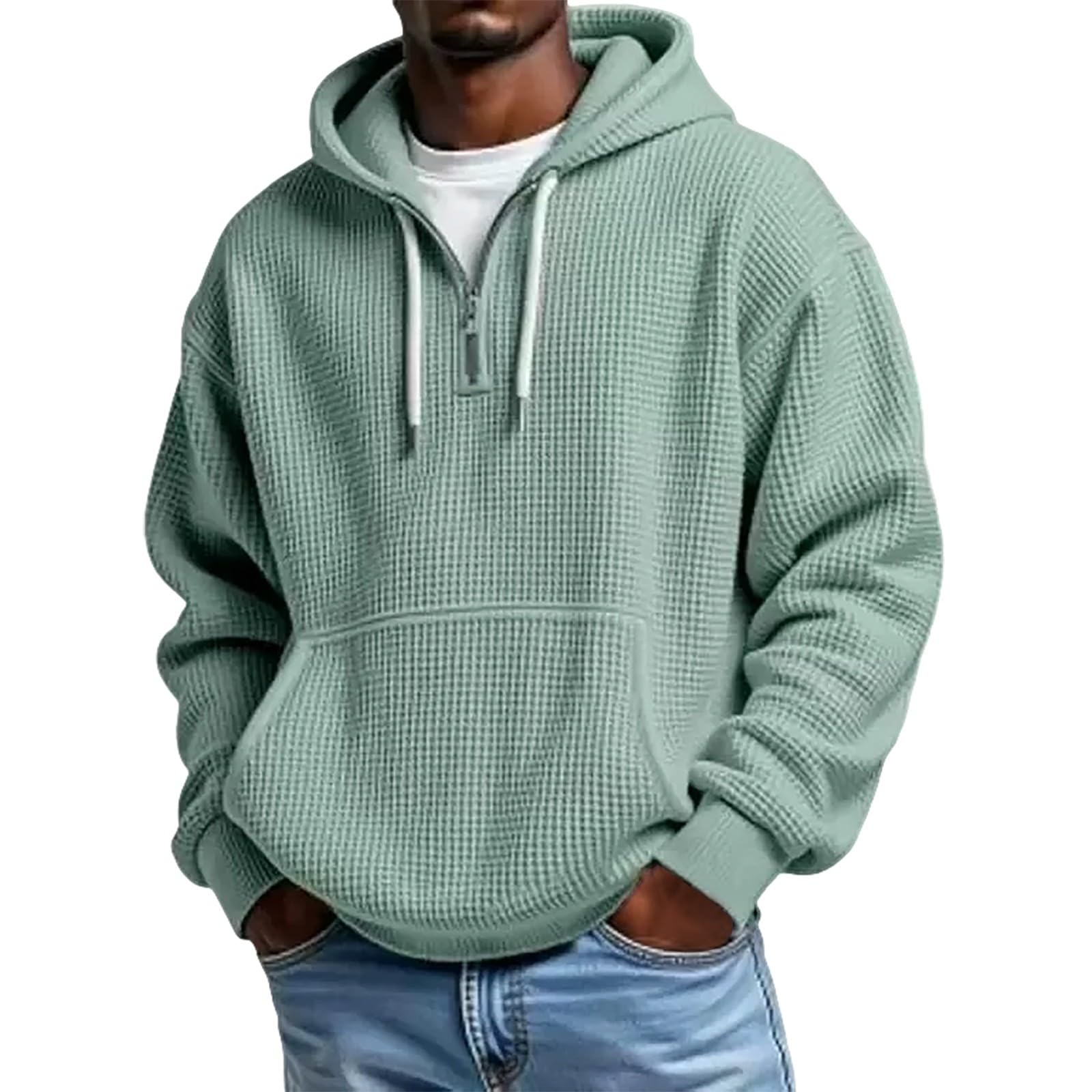 Sudadera manga larga hombre con capucha estilo deportivo chaqueta entretiempo 5