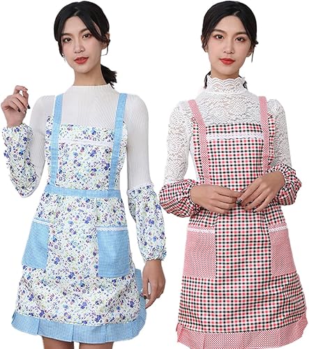 3 delantales florales de cocina, delantales para mujer, lindos delantales florales para mujer, adecuados para regalos del día de la madre, Acción de