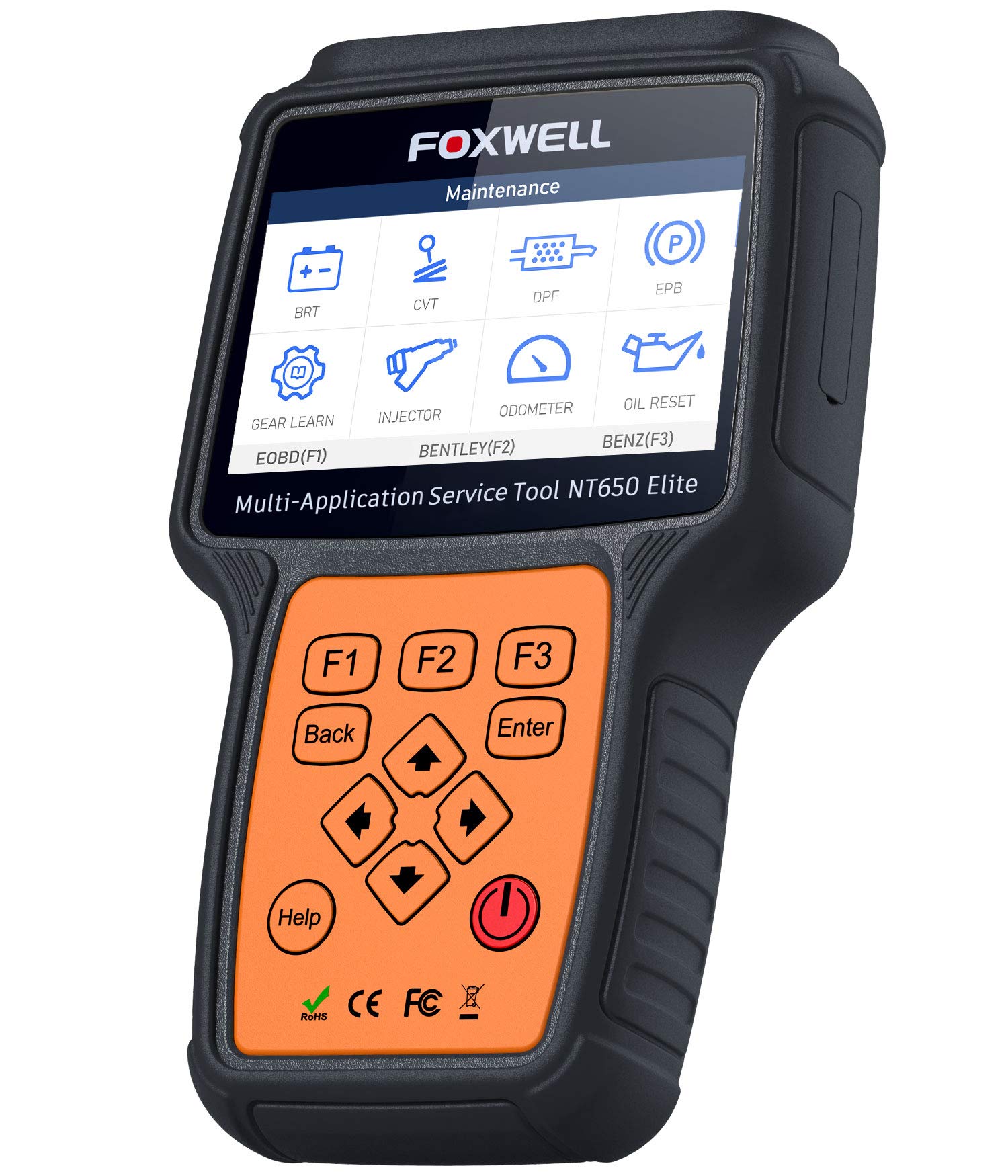 Foxwell Nt650 Elite Car Obd2 Scanner Automotive Obd Ii Abs Airbag Code Reader With Sas Epb Dpf Eps Cvt Tpms Tps Battery Registeration Oil Light Reset Auto Special Service Diagnostic Scan Tool