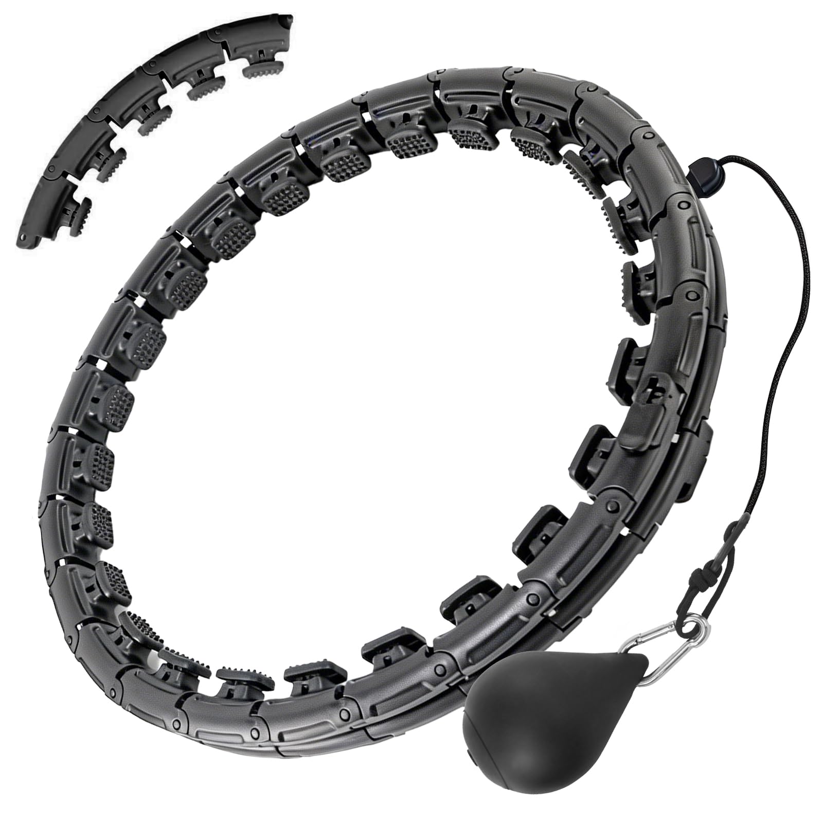Photo 1 of OurStarry 34 Knots Weighted Workout Hoop Plus Size, Smart Waist Exercise Ring for Adults Weight Loss (Black)