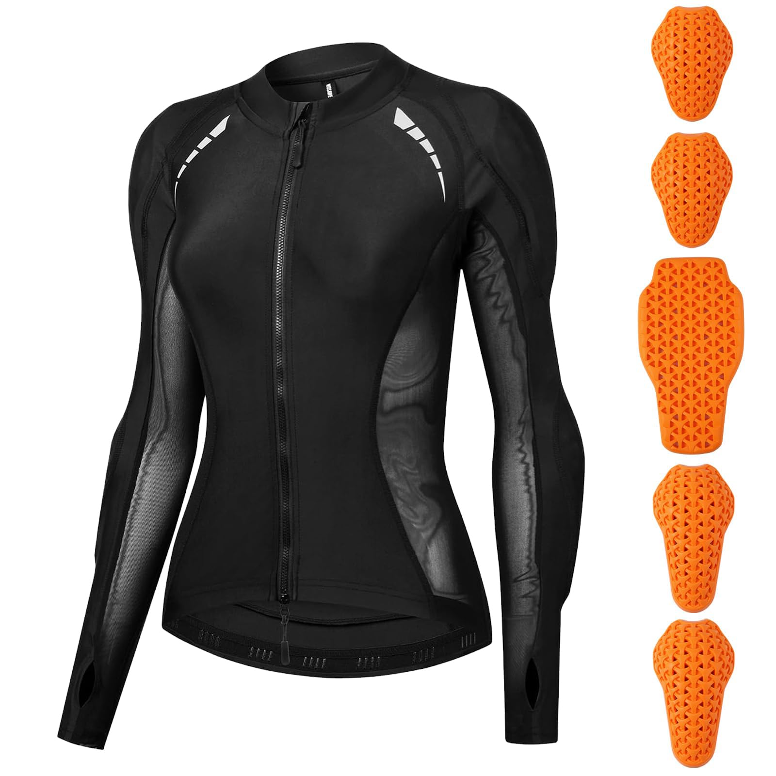 Giacca Moto Donna in Mesh con Protezioni CE Rimovibili, Giubbotto Estivo Traspirante Pelle PU Equipaggiamento Protettivo Motociclista Scooter Motocross Touring Strada Sport Sicurezza