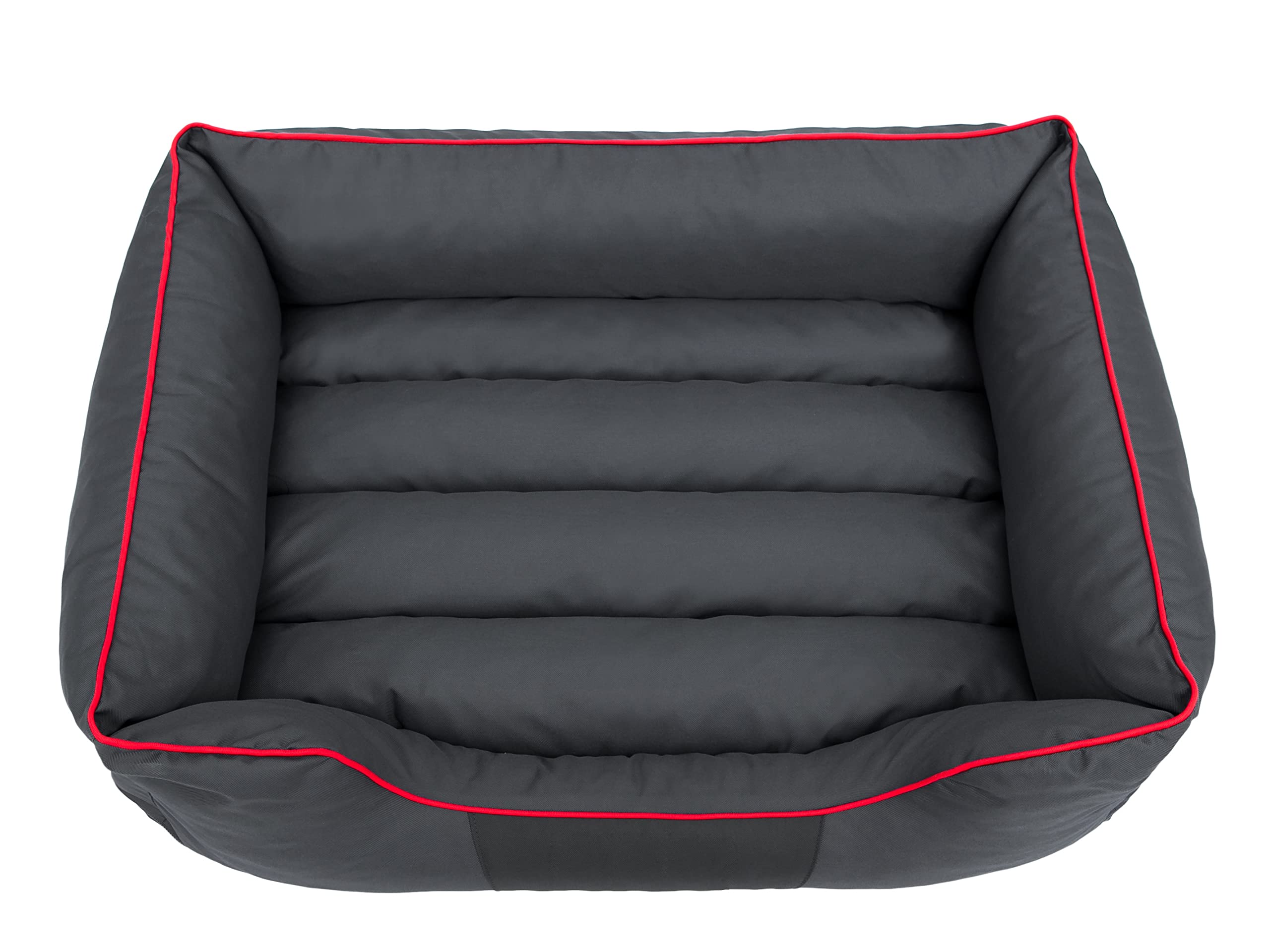 Cuccia per cani e animali domestici, cuscino per cani, letto per cani, materasso per cani, materasso grigio con rosso, XL – 85 x 65 cm