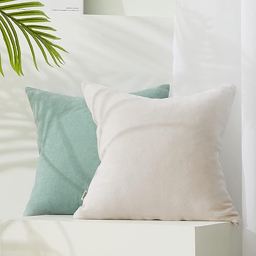 Miniatura 5 de Top Finel - Juego de 2 fundas de almohada decorativas de felpilla suave y sólida de 18 x 18 pulgadas, para sofá, cama, sala de estar, 7.1 x 17.7 in,