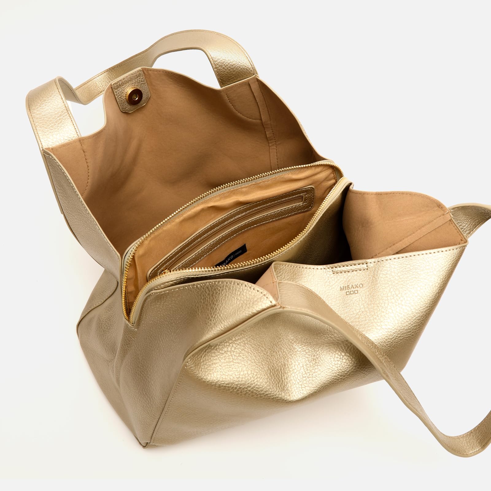 MISAKO Palatino bolso de hombro Mujer - Palatino Dorado 28 X 33 X 18 cm | Comodidad y ajuste