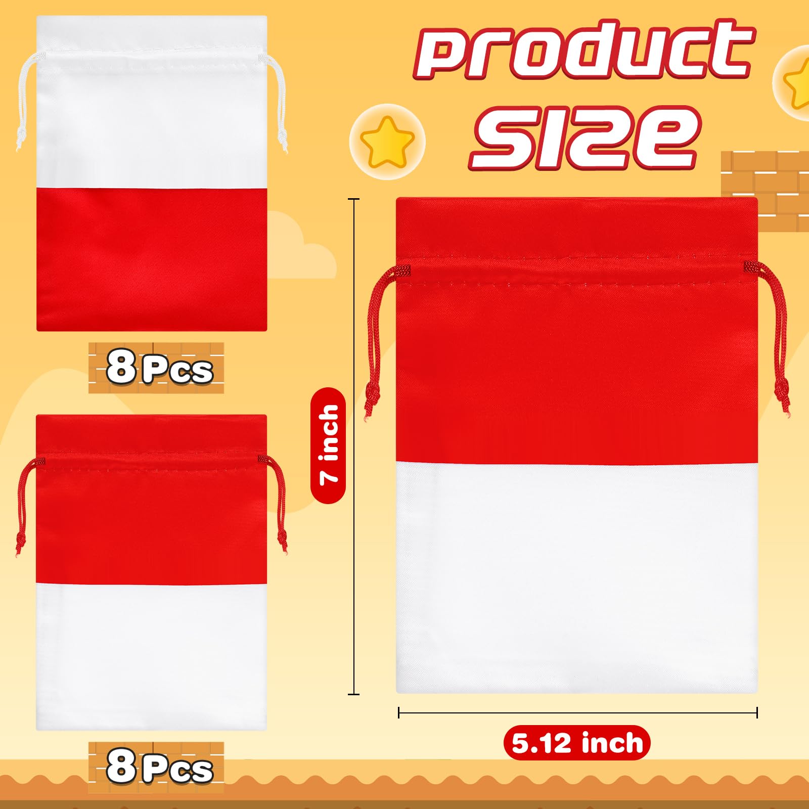 Locmeo 16 Pcs Cartoon Animation Party Gift Bags Drawstring Bags Animation Themed Supplies Birthday Party Decoration for Kids Cartoon Supplies