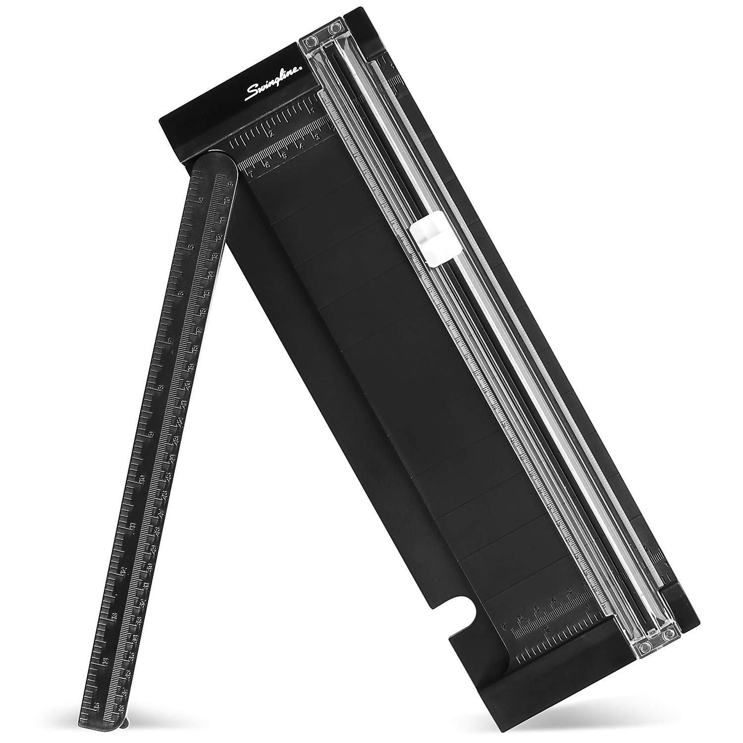 SwinglinePaper Cutter for Scrapbooking, 12 Inch, Titanium Manual Paper Trimmer & Slicer with Security Safeguard & Side Ruler, Portable Straight Edge Cutter for Large & Small Craft, Photo & Card