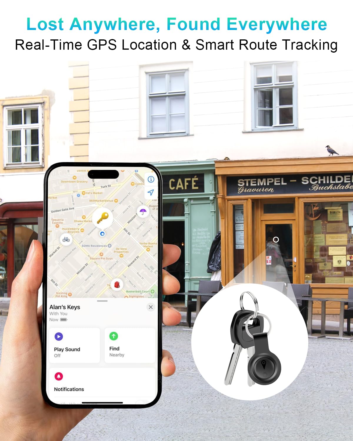 GPS Tracker Auto ohne ABO - Mini Auto Tracker & GPS, Vielseitiges GPS für Au-to, Motorrad, Fahrräder, Gepäck & Haustiere, iOS App, Wasserdicht