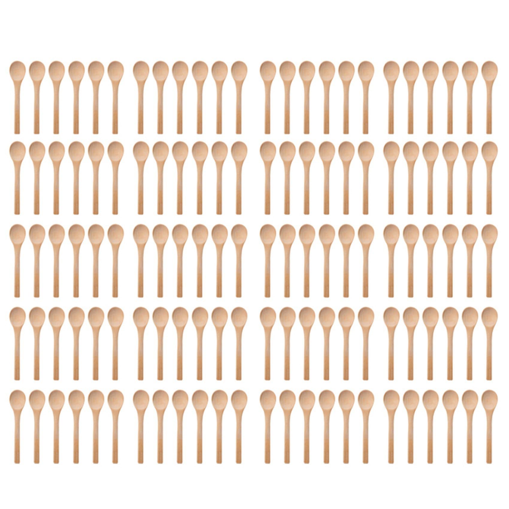 Cucharas de sopa pequeñas y mini cuchara de madera para servir condimentos en pack de 120