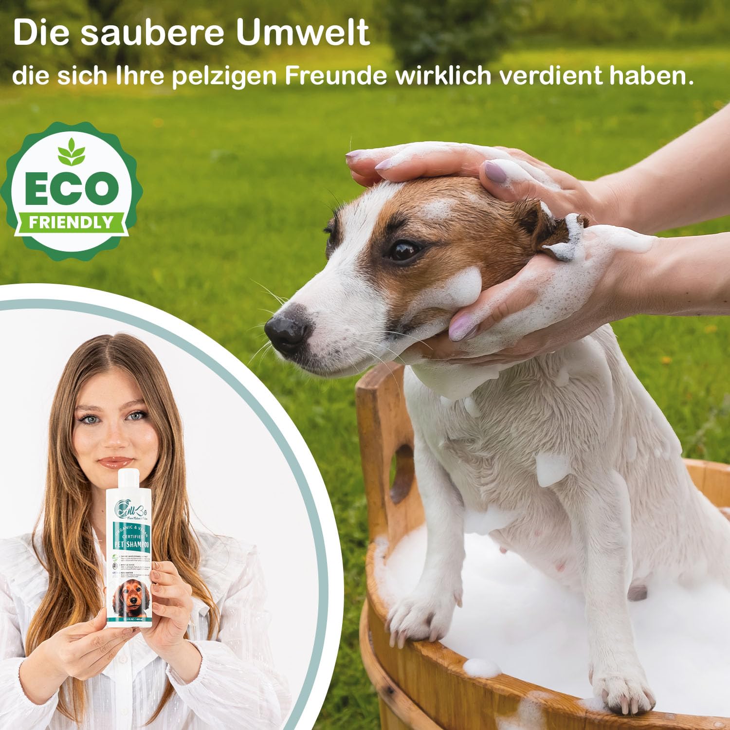 Hundeshampoo 400 ml - 3 Stück - Bio -100% Vegan-Tierwaschmittel-Katzenshampoo - Sicher für Normale, juckende, empfindliche und trockene Haut - desodorierende und feuchtigkeitsspendende (3 Pack)