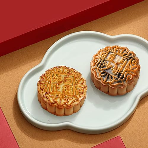 Miniatura 3 de KWOLYKIM 2 unidades de pasta de frijoles rojos pastel de luna postre tradicional chino del festival de mediados de otoño pastel de luna 13 onzas