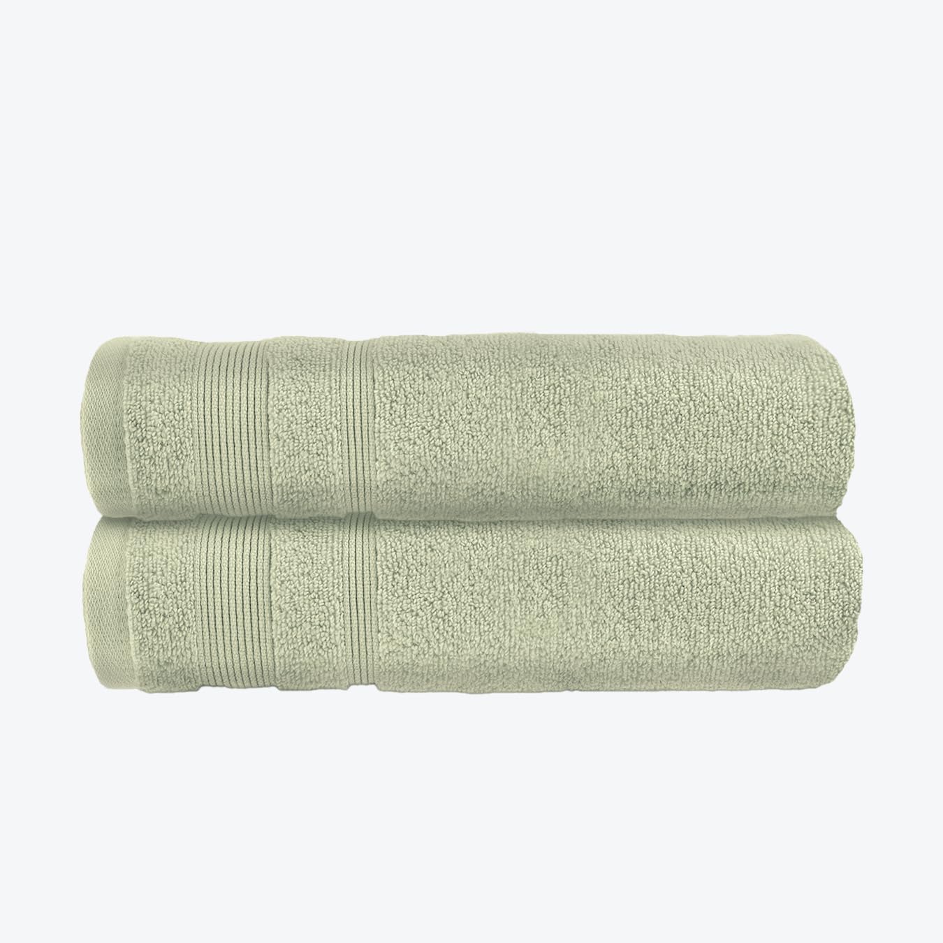 Allure Zero Twist Bath Towel Set for Bathroom, Pack of 2, 70 x 120cm, 100% Egyptian Cotton (Sage Green) — image 1