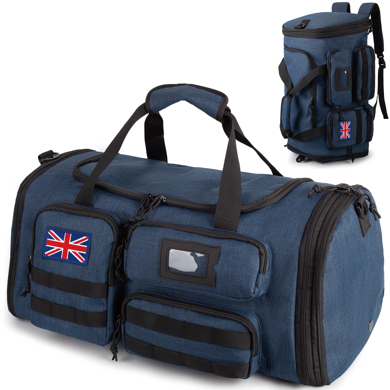 Expandable Gym Bag for Men,Tactical Large 3 in 1 Sports Duffle Bag with Shoes Compartment,Water Resistant Sports Gym Tote Bags Multi-Functional Weekend Travel Backpack Overnight Bag