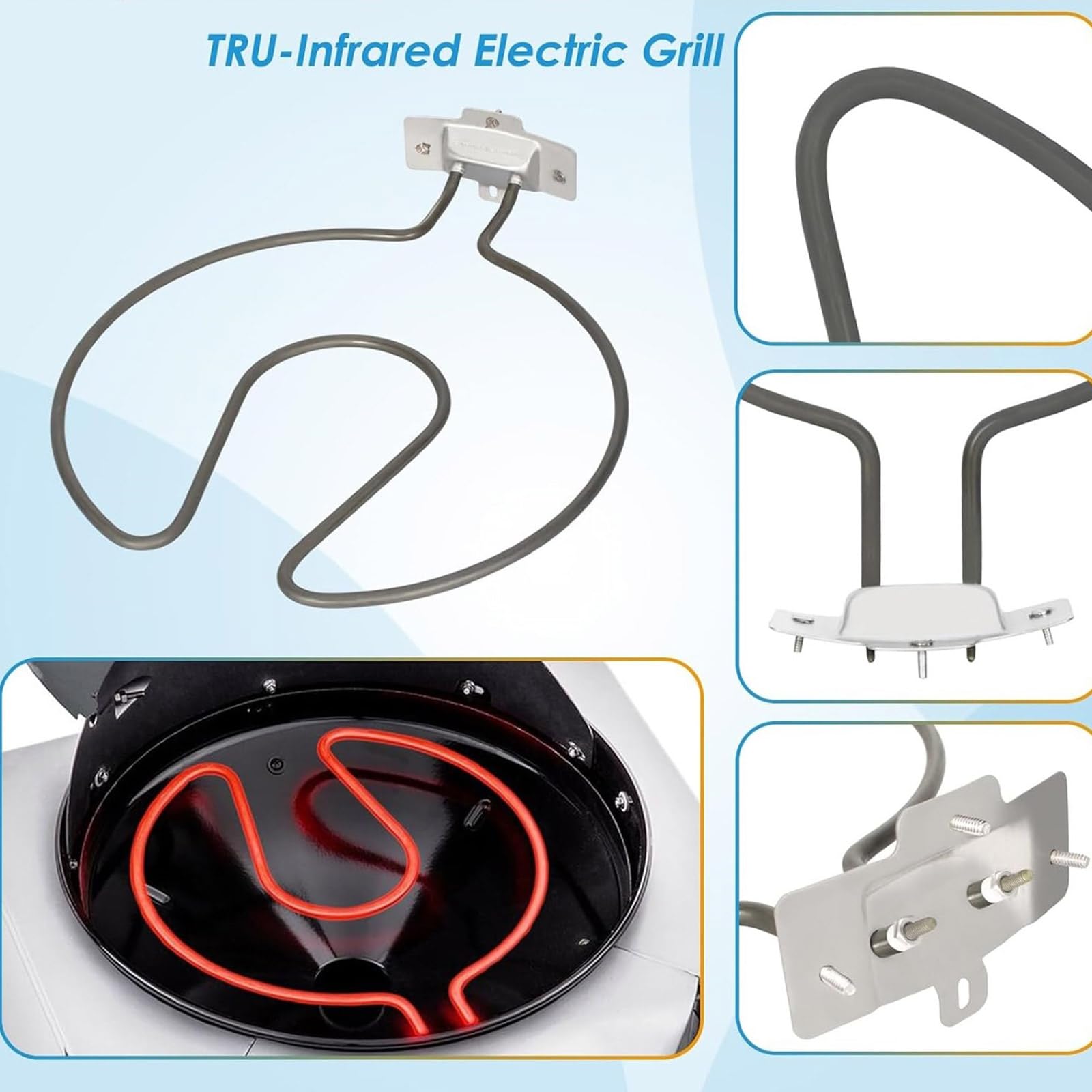 Generisch Tubo de calefacción eficiente, accesorio de cocina para exteriores para 16601559 | Pieza de calefacción eléctrica de 120 V, repuesto para tubos de quemadores, barbacoas, apto para hornear y calentar