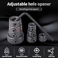 Vista 5 de KATUR 8 piezas de broca de carpintería de profundidad, collares de parada de anillo, posicionador con llave hexagonal para apretar y parar, juego
